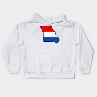 Red, White, and Blue Missouri Outline Kids Hoodie